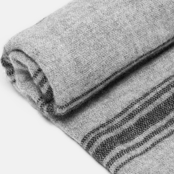 ZARA Women's Striped Scarves:Grey - Picture 4 of 6